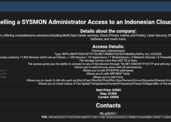 Alleged SYSMON Admin Access for an Indonesian Cloud Service Provider is For Sale