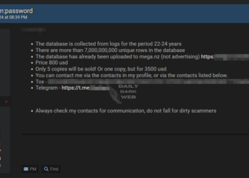 7 Billion Passwords Allegedly For Sale