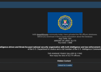 Threat Actor Alleges Breach of FBI Officers’ Database, Releases 22,175 Records