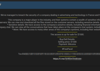 Threat Actor Claims to Sell Access to Major French Advertising and Technology Company