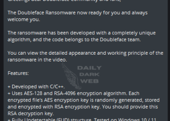 Doubleface Shared a New Ransomware on Telegram