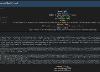 South Korean Fitness Platform Allegedly Breached