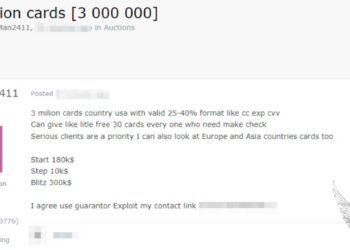 Threat Actor Claims to Sell of 3 Millions US Credit Card Information for $180,000