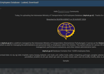 A Threat Actor Claims Breach of Indonesian Ministry of Transportation Database