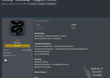 A Threat Actor Alleged Access Sale of Exchange Support Panel