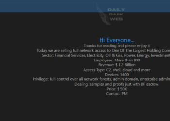 Threat Actor Allegedly Selling Access for One of the Largest Holding Companies in Brazil