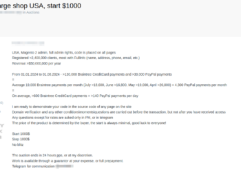 Alleged Magento Admin Access to a US Company is For Sale