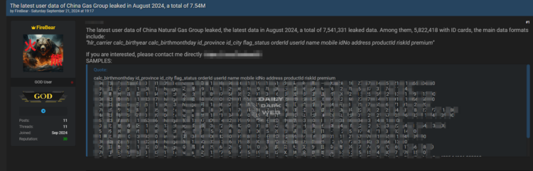 Threat Actor Allegedly Leaked Massive Datasets From Chinese Firms and Institutions