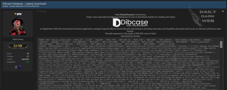 Threat Actor Claims Dibcase Data Breach, Exposes 4 Million Client Records