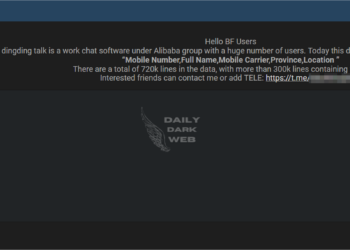 Alleged Data Leak Exposes Sensitive Information of Dingding Talk Users