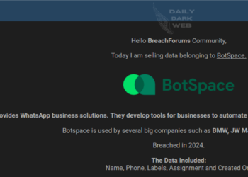 Threat Actor Offers Alleged BotSpace User Data for Sale