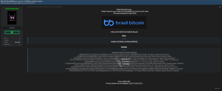Brazilian Cryptocurrency Platform brasil bitcoin Allegedly Breached
