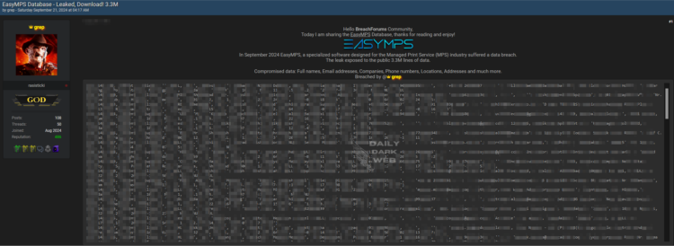 Alleged Data Breach Hits EasyMPS, Exposing Sensitive Information of Millions