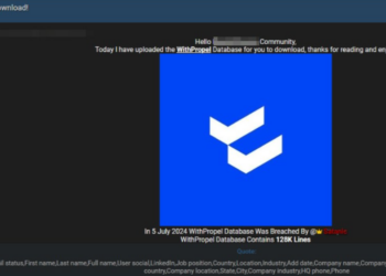A Threat Actor Alleged Data Breach of WithPropel