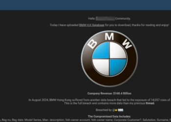 A Threat Actor Alleged BMW Hong Kong Data Breach