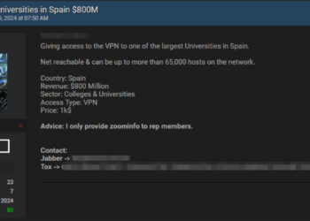 A Threat Actor Claims VPN Access to a Major Spanish University Network