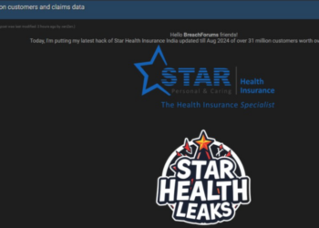 A Threat Actor Claims to Sell Data of Star Health Insurance, Compromising data of 31 Million Customers