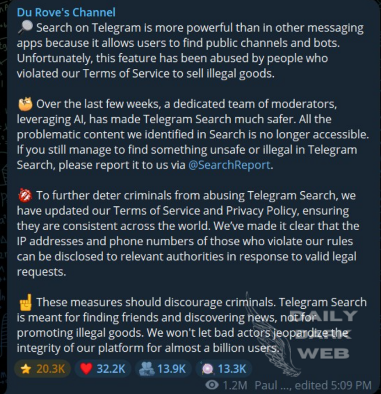 Telegram’s New Rules Push Criminal Groups to Flee the Platform