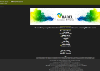 A Threat Actor Claims to Sell Data of Israel Harel Insurance, Compromising Data of 1.8 Million Records