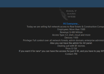 Threat Actor Offers Network Access to Major Brazilian Real Estate Company