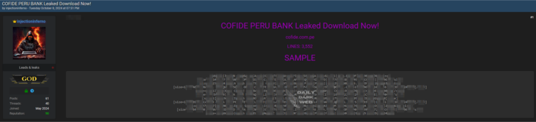 Allegations Surface of Data Breach at COFIDE PERU Bank