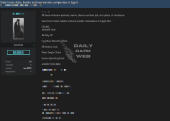 Data Breach Exposes Sensitive Information from Major Egyptian Clubs, Banks, and Real Estate Firms