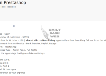 PrestaShop Admin Access Up for Sale on Dark Web
