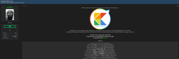 Alleged KintApp Breach Exposes High-Profiles From Thai Organizations