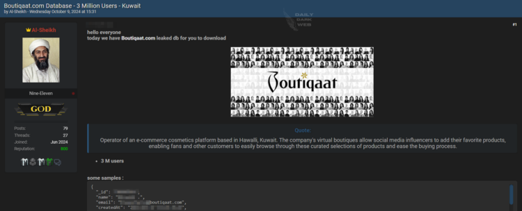 Alleged Data Breach Hits Boutiqaat 3 Million Data Exposed