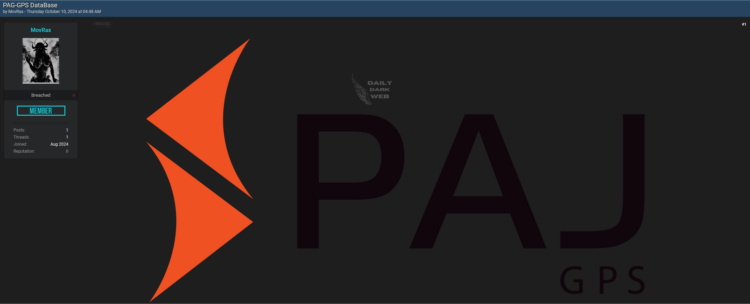 PAJ GPS Allegedly Breached 26K Lines Exposed