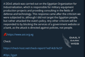 Mr. Hamza Group Claim Leak of Sensitive Egyptian Army Data - Daily Dark Web