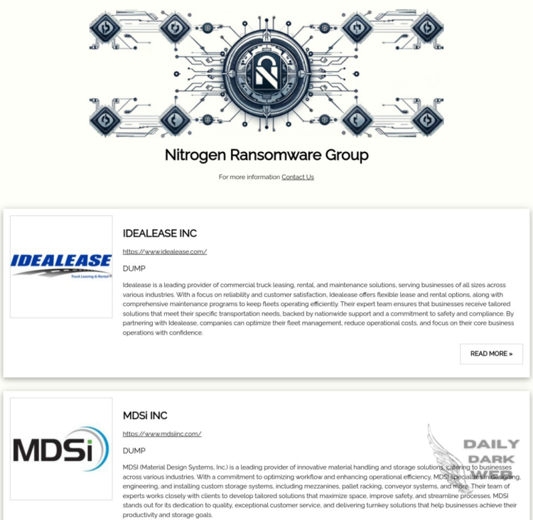 Nitrogen Ransomware Group Allegedly Targets Six New Companies