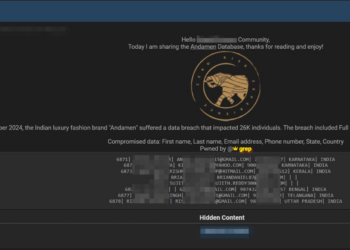 A Threat Actor Claims Breach of Andamen Database
