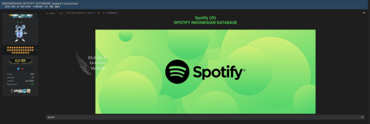 Alleged Leak of Indonesian Spotify Account Data Raises Security Concerns