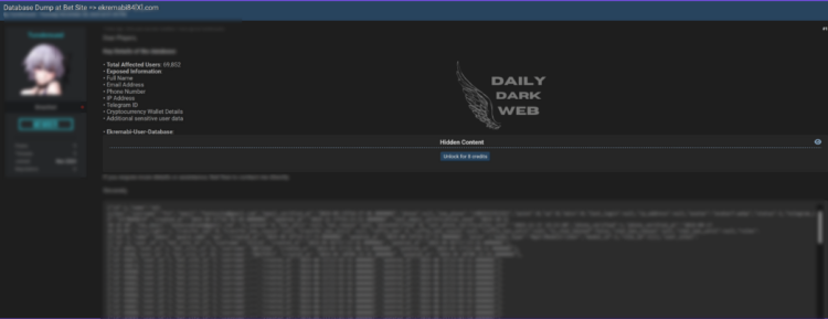 Betting Platform Database Leak Exposes User Data