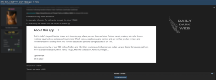 Trell.co Data Breach Exposes Nearly 10 Million User Records