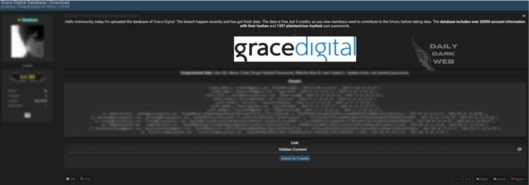 Grace Digital Database Breach Exposes User Data
