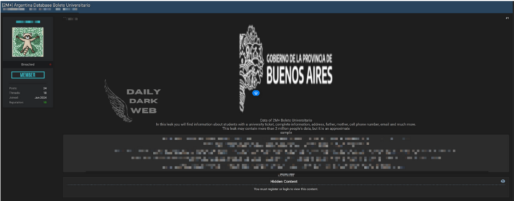 Massive Data Leak Exposes Personal Information of Buenos Aires Students