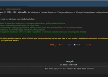 Administrator Access to Malaysia’s DOSH Portal Allegedly for Sale, Raising Security Concerns
