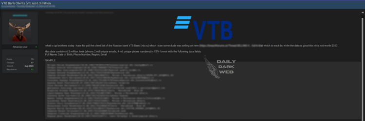 VTB Bank Data Breach Exposes 6.3 Million Client Records