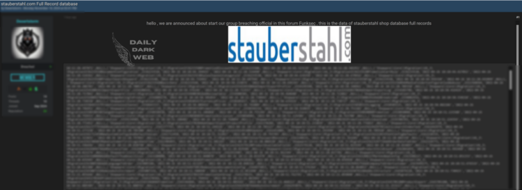 Germany – Stauberstahl.com Database Breach Exposes Sensitive Data