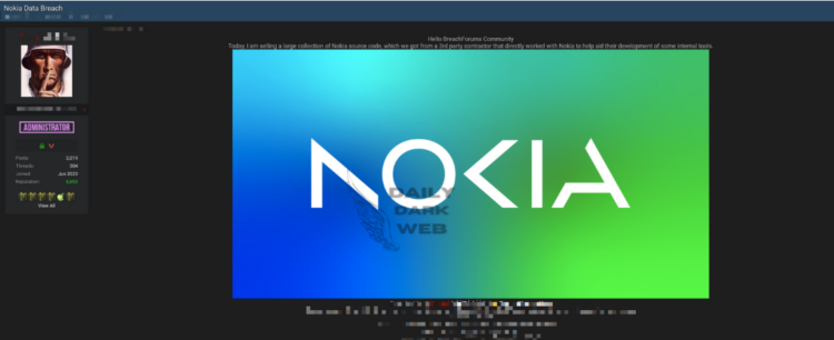 Nokia Source Code Breach Exposes Sensitive Credentials and Internal Data