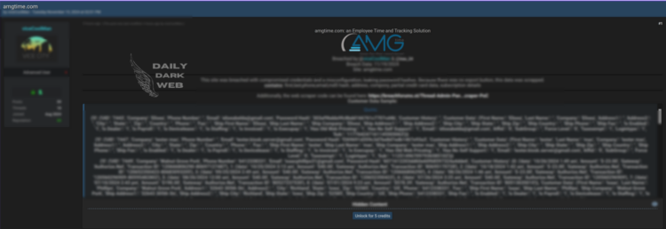 AMGtime Database Leak Exposes Sensitive Workforce Data