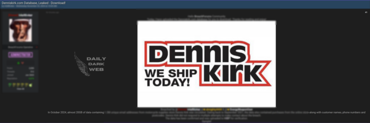 Denniskirk.com Database Breach Leaks Customer Data