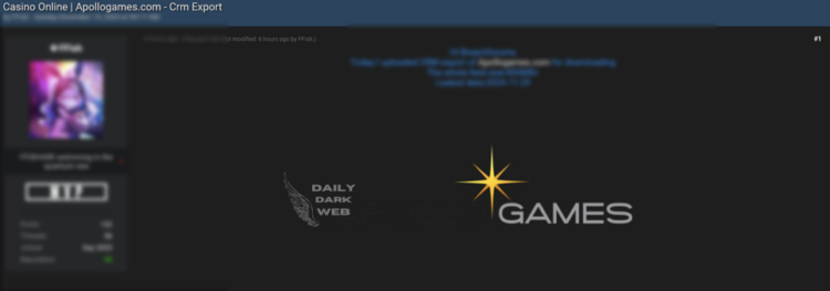 Alleged Data Breach at ApolloGames.com Exposes Sensitive CRM Data
