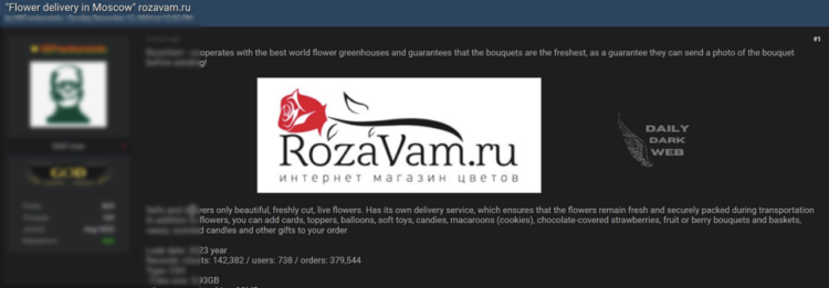 Alleged Data Breach at Rozavam.ru Exposes Sensitive Customer Information