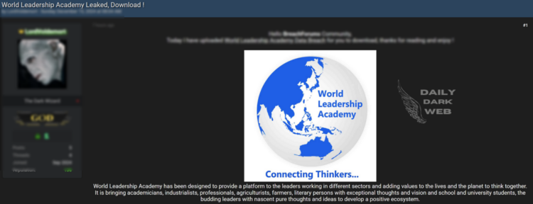 Alleged Data Breach at World Leadership Academy Exposes Sensitive Information