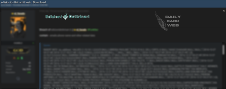 Alleged Data Breach at Edizionidottrinari.it Exposes Sensitive User Information