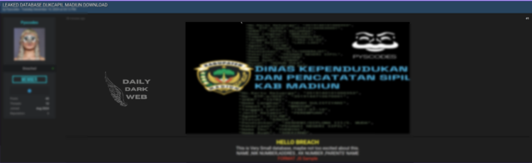 Alleged Data Breach at DUKCAPIL Madiun Exposes Sensitive Citizen Information