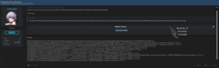 Bonpoint.com Customer Data Breach Exposes Sensitive Information
